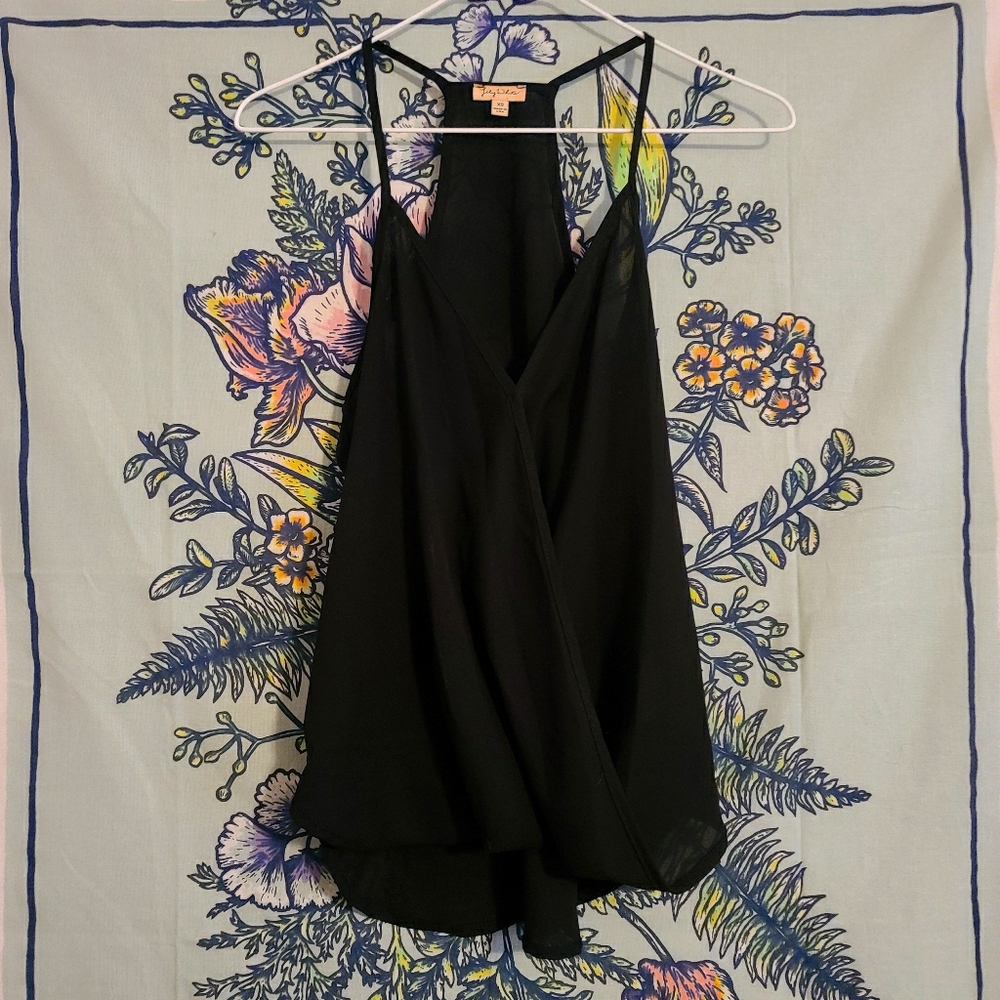 Black chiffon tank blouse
